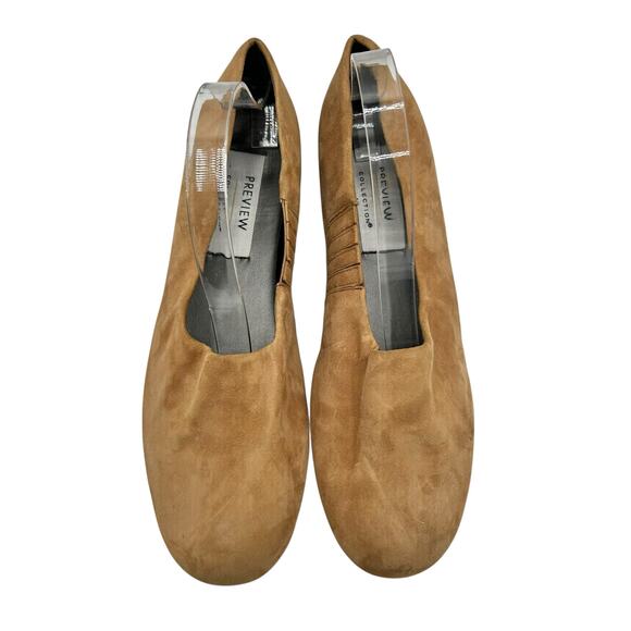 Preview Collection Women's Brown Leather Casual Slip On Flats Size 10M - Picture 2 of 9